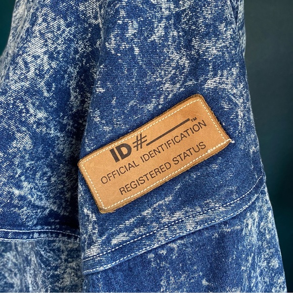 Vintage ID# Official Identification Denim Acid Wash Trench Coat Size 3 Unisex - Picture 13 of 16